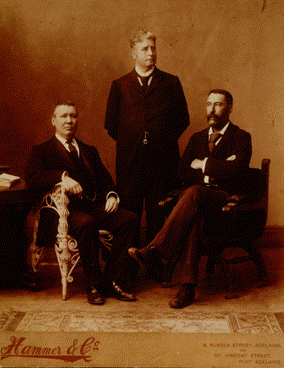 Sir John Downer, Edmund Barton and Richard O'Connor, drafting committee of the Australian Constitution appointed during the Federal Convention, Adelaide, 1897