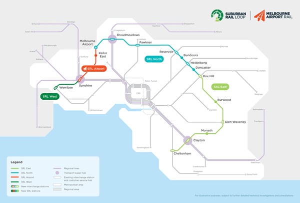 Suburban rail loop network map 2022