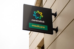 Medicare and Centrelink sign outside of a building
