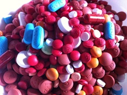Assorted colour pills