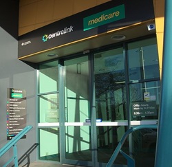 Entrance to the Centrelink building in Burnie.