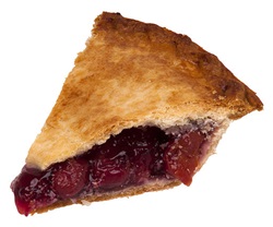 A slice of Table Talk brand cherry pie, from a local supermarket in NYC.