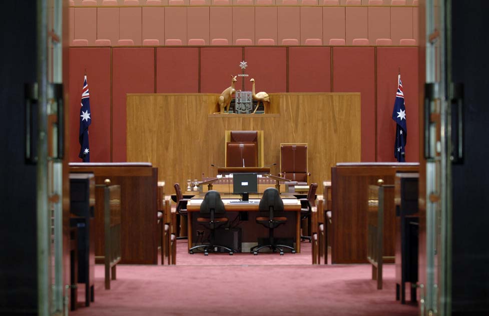 Coat of Arms over the Senate Chamber, Image source: AUSPIC