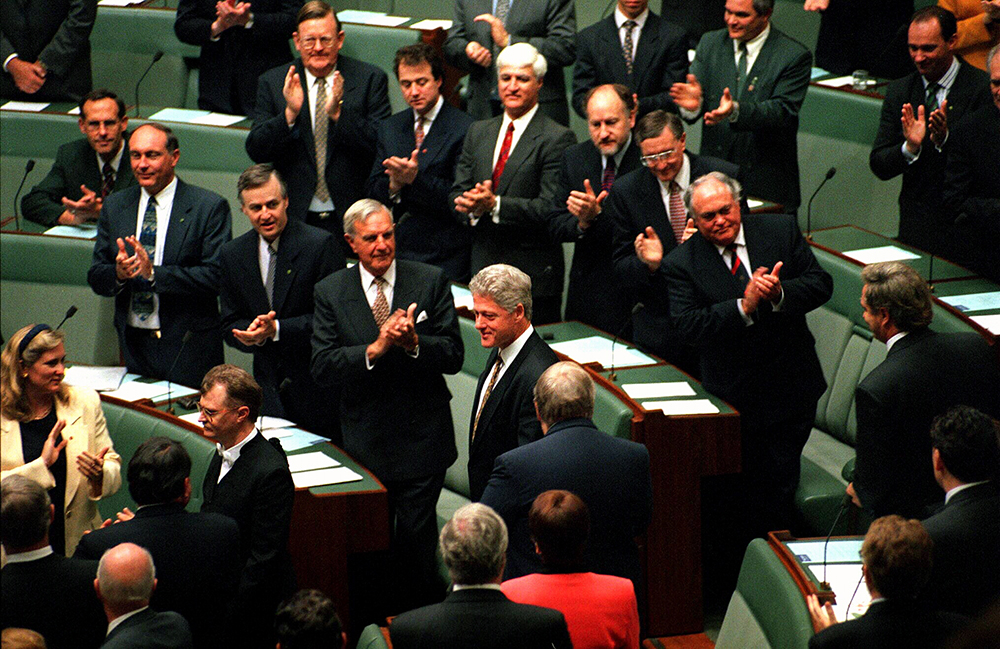 US President Bill Clinton in the House of Representatives, Image source: News Ltd, NP1420161, 20 November 1996/Ray Strange