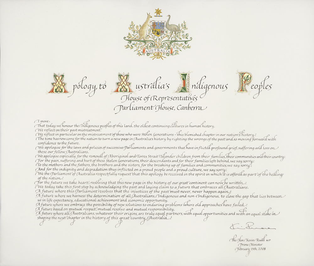 The Apology Manuscript (2008), by Gemma Black (1956-), Parliament House Gift Collection