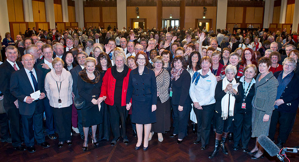 Silver anniversary morning tea in the Great Hall, Image source: AUSPIC