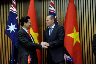 Prime Minister of Vietnam Nguyen Tan Dung with Prime Minister Tony Abbott MP, Image source: AUSPIC