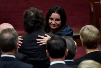 Senator Jacqui Lambie farewelled by colleagues following her valedictory speech, Image source: AUSPIC