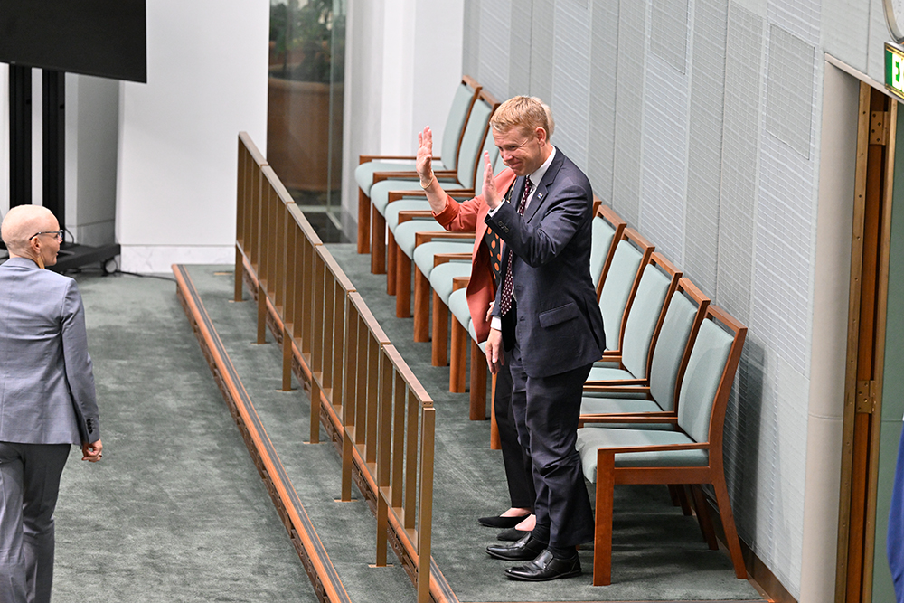 New Zealand Prime Minister Chris Hipkins in the House of Representatives Chamber during Question Time, Image source: AUSPIC