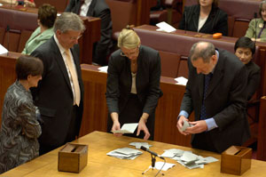 Counting the ballot papers in the election for President of the Senate on 26 August 2008