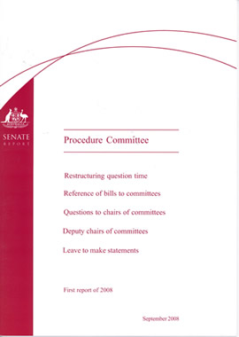 The procedure Committee's first report