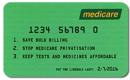 Figure 1: the fake Medicare card handed out by unions.