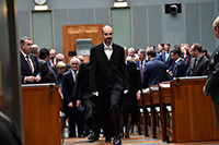 Serjeant-at-Arms leading members to the Senate chamber