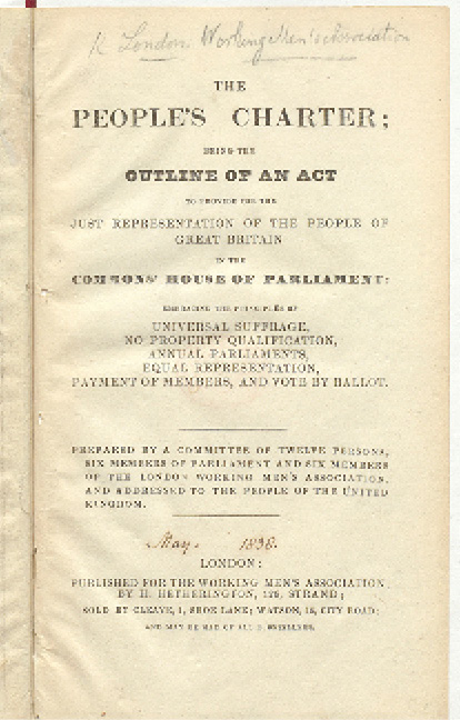 First page of 'The People's Charter'