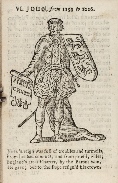 illustration of King John from A New History of England (1785)