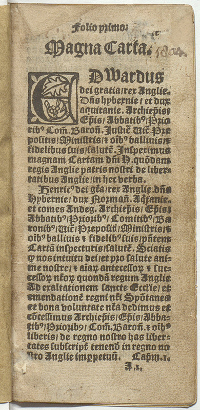 Image of Antiqua Statuta (1508), fol. 1.