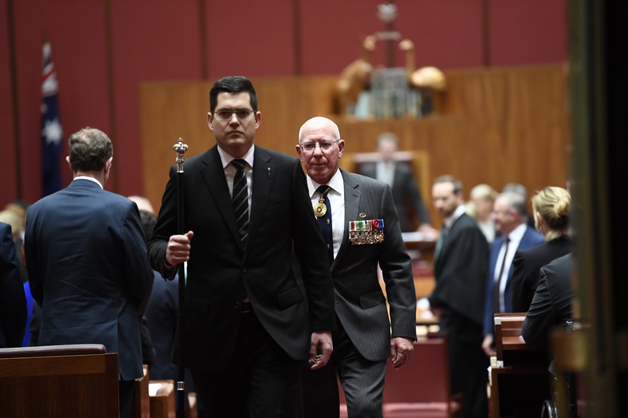 The Governor-General departs the Senate