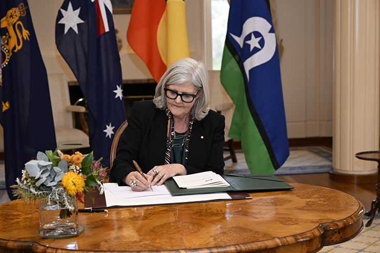 The Governor-General assents to an act of Parliament