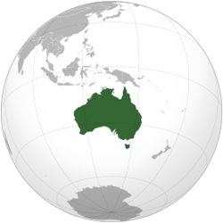 Australia orthographic projection map