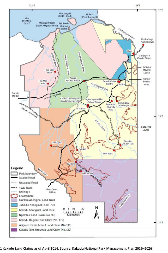Kakadu National Park land claims map