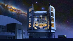 Artist's concept of the completed Giant Magellan Telescope which will be situated in the Atacama Desert some 115 km (71 mi) north-northeast of La Serena, Chile.