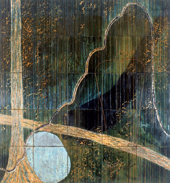 Michael Ramsden (1947-2016) and Graham Oldroyd (1953-2022) Six River Odyssey panels, 1986–1988, Art/Craft Program, Parliament House Art Collection.