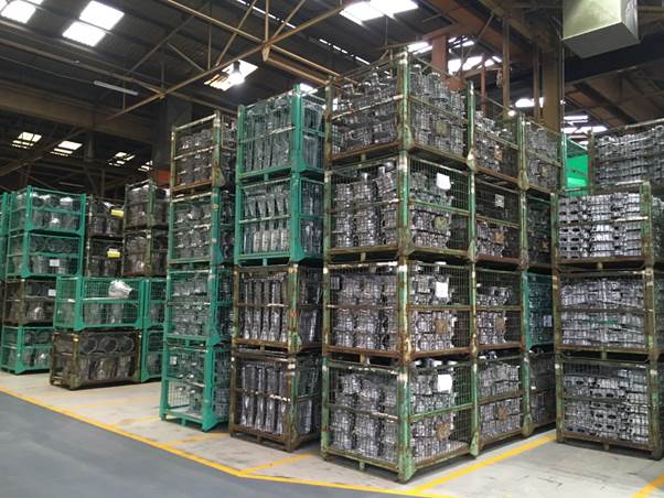 Photo 3: Completed die cast vehicle components ready for dispatch at NCAP