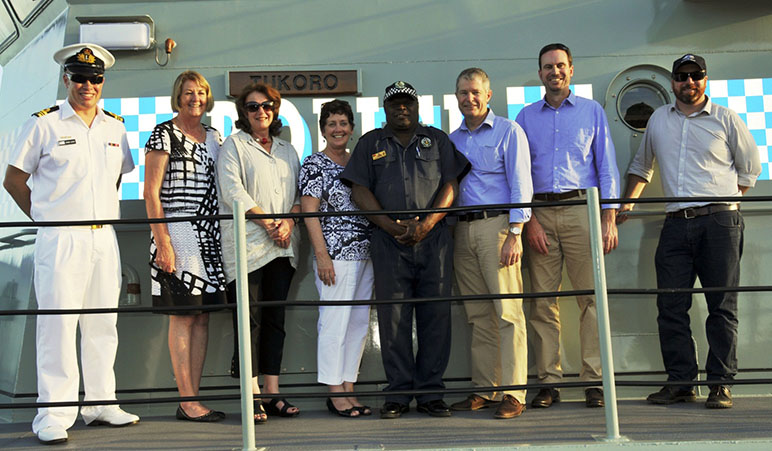 Senate committee inspecting Vanuatu's Pacific patrol boat, RVS Tukoro.