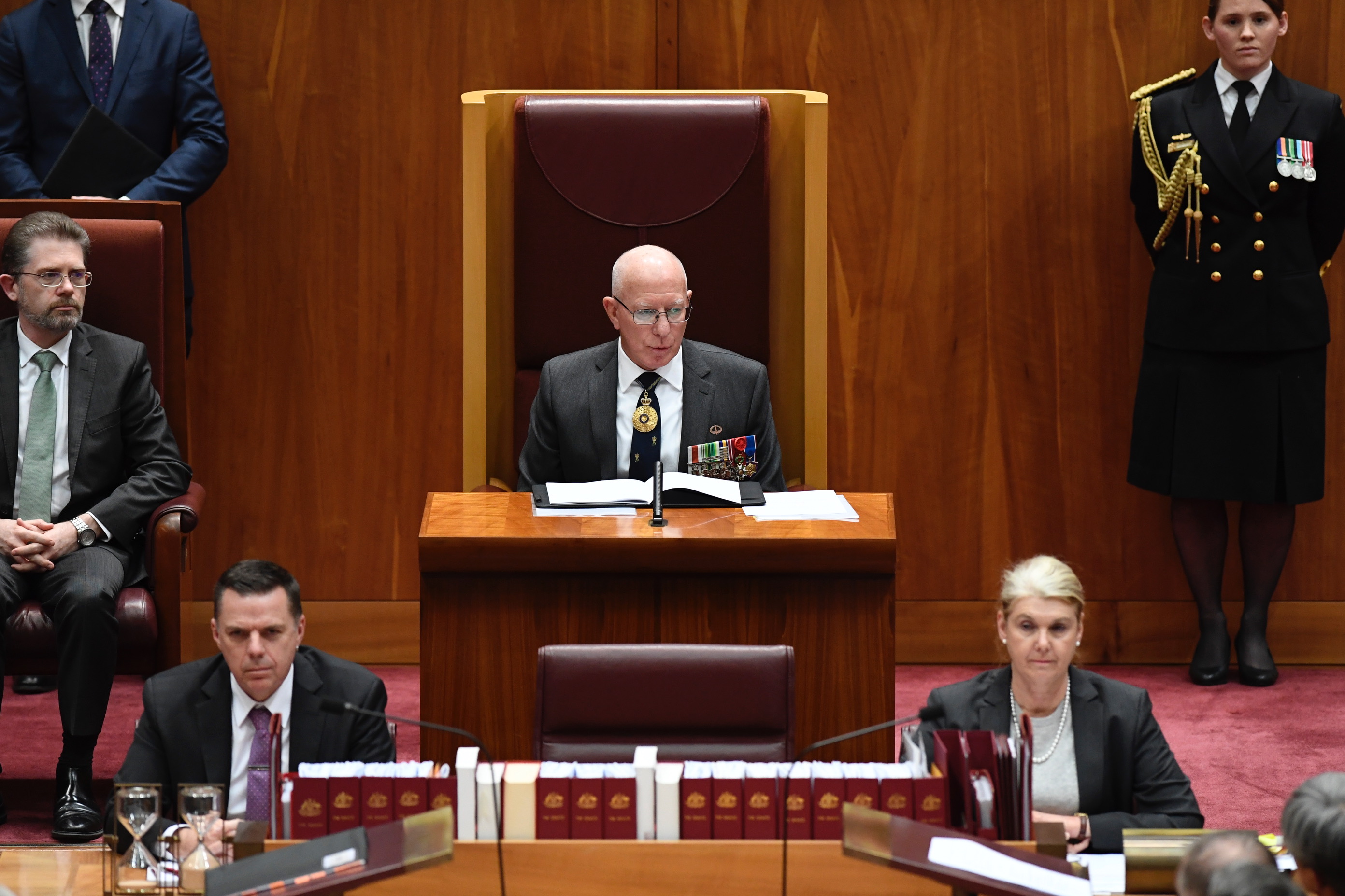 Governor-General the Hon David Hurley making speech during opening of 46th Parliament