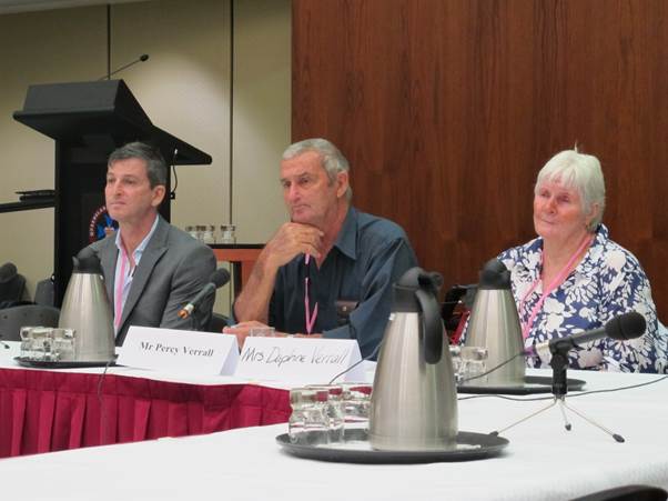 Mr Ian Hiscock, Mr Percy Verrall, and Mrs Daphne Verrall appeared at the committee's hearing in Brisbane on 7 March 2016