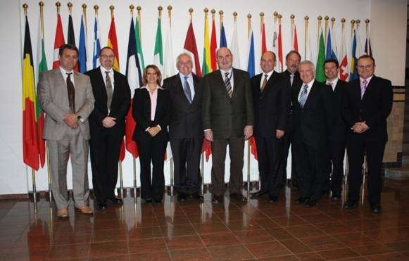 Delegation Members with Federal Agent Peter Bodel, AFP and Federal Agent Ray Imbriano AFP, and Europol senior officers, Dr Laslo Salgo, Mr Robert Hauschild and Mr Carlo Van Heuckelom