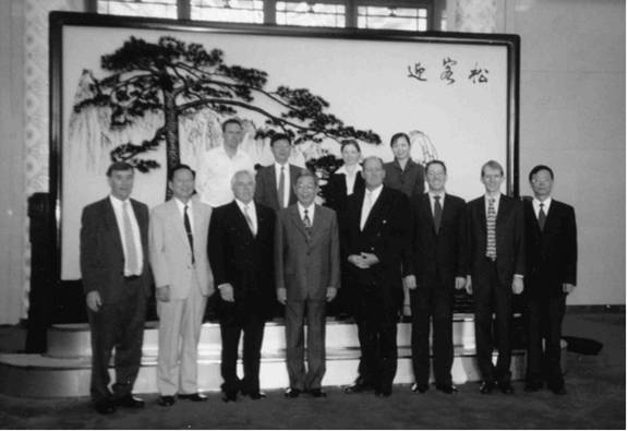 On 25 August 2005, the Australian delegation met with the Hon. Xu Jialu (front row, fourth from left), Vice Chairman of the National People's Congress at the Great Hall of the People in Beijing. Also present was Mr Graham Fletcher (front row, second from right) the acting Australian Ambassador to China.